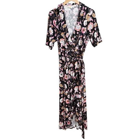 Boden Tall Lavinia Jersey Wrap Midi Dress Floral Print - Picture 2 of 7
